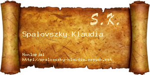 Spalovszky Klaudia névjegykártya