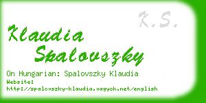 klaudia spalovszky business card